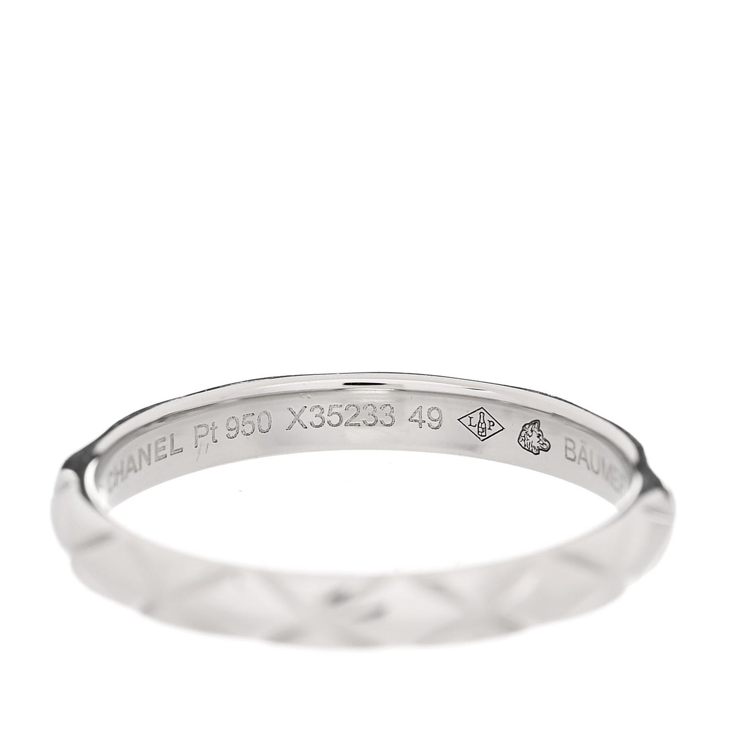 Platinum Small Matelasse Ring 49 5