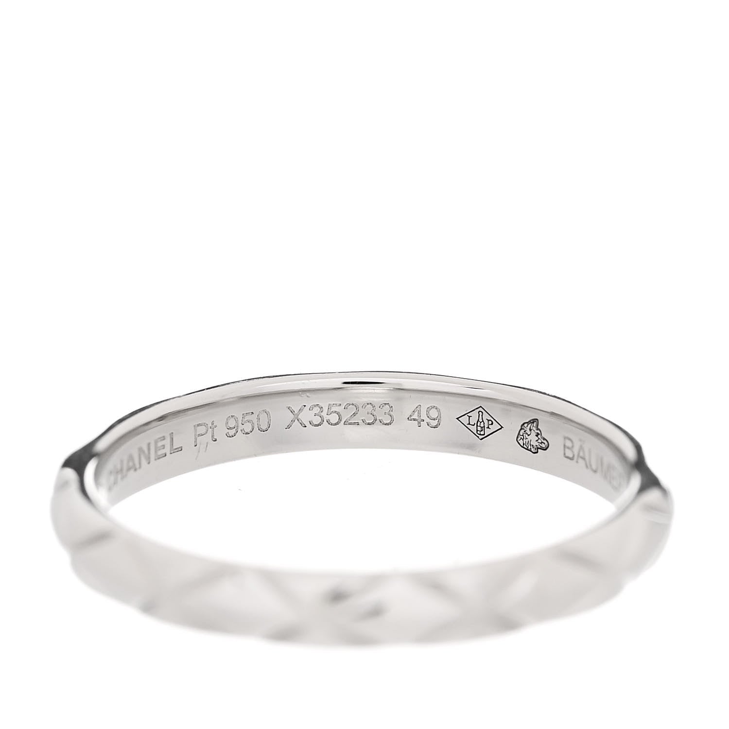 Chanel Platinum Small Matelasse Ring 49 5 5 of 6