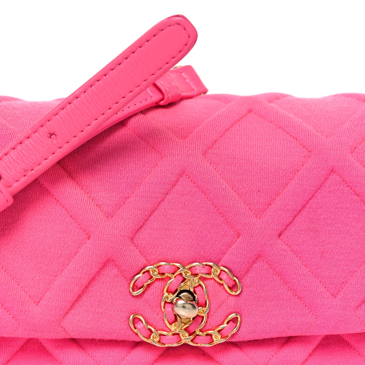 Chanel Jersey Quilted Chanel 19 Waist Bag Pink 7 of 10