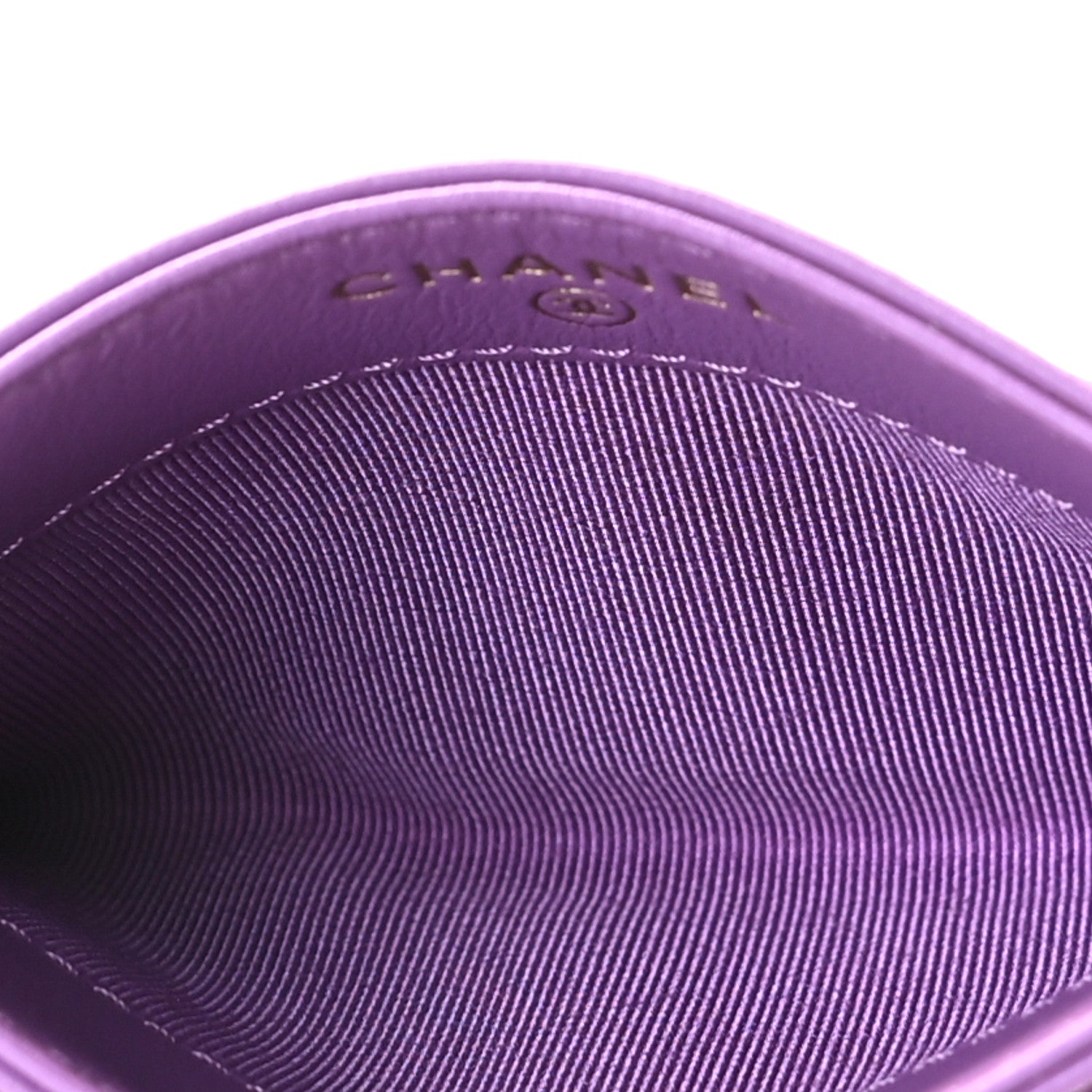 Chanel Patent Quilted Card Holder Purple 4 of 10
