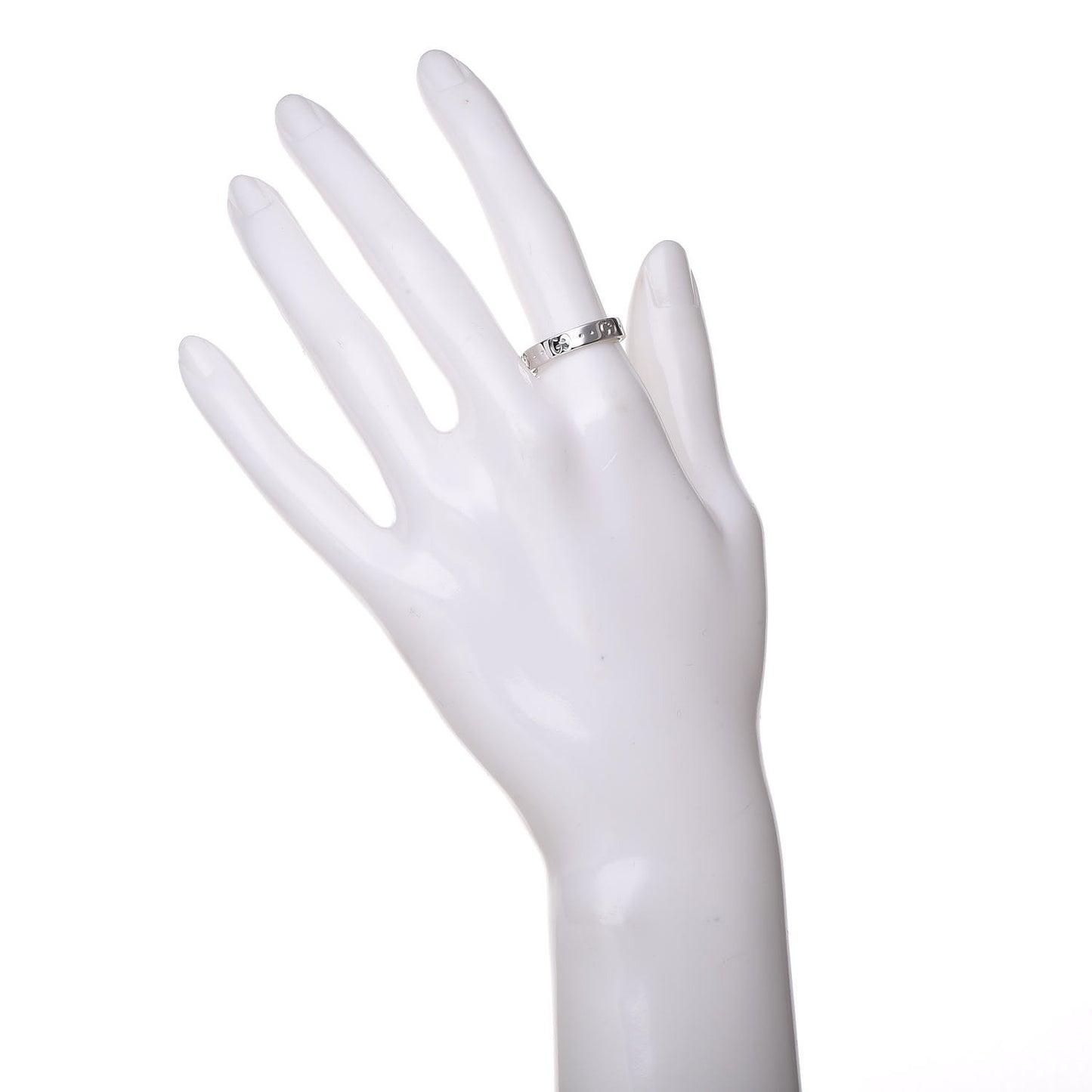 18K White Gold 4mm Icon Thin Band Ring 56 7.5