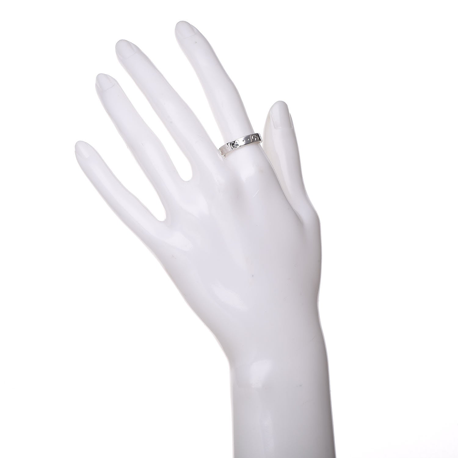Gucci 18K White Gold 4mm Icon Thin Band Ring 56 7.5 2 of 6