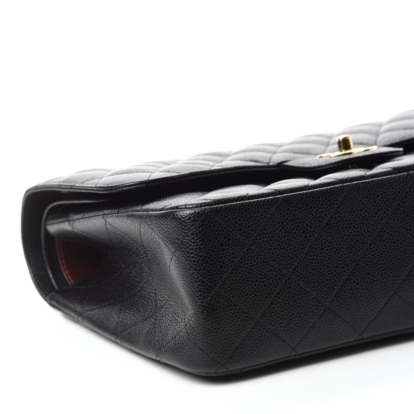 Caviar Quilted Jumbo Double Flap Black