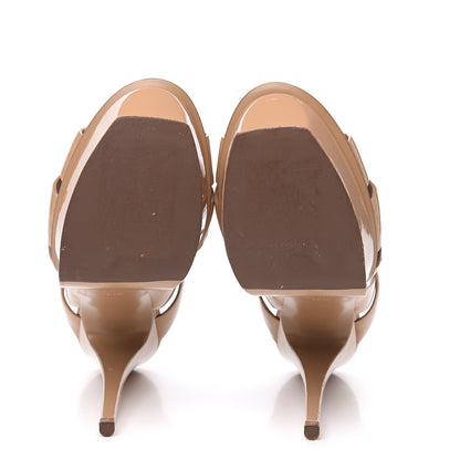 Saint Laurent Patent Tribute 105 Platform Sandals 39.5 Dark Nude 7 of 12