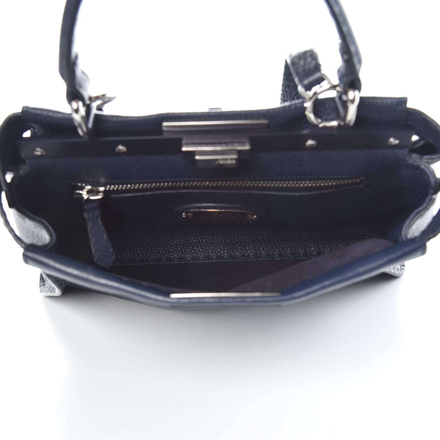 Cuoio Romano Selleria Medium Peekaboo Iconic Satchel Blue Notte