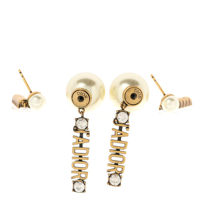 Christian Dior Pearl Crystal J'Adior Tribales Earrings Antique Gold 3 of 5