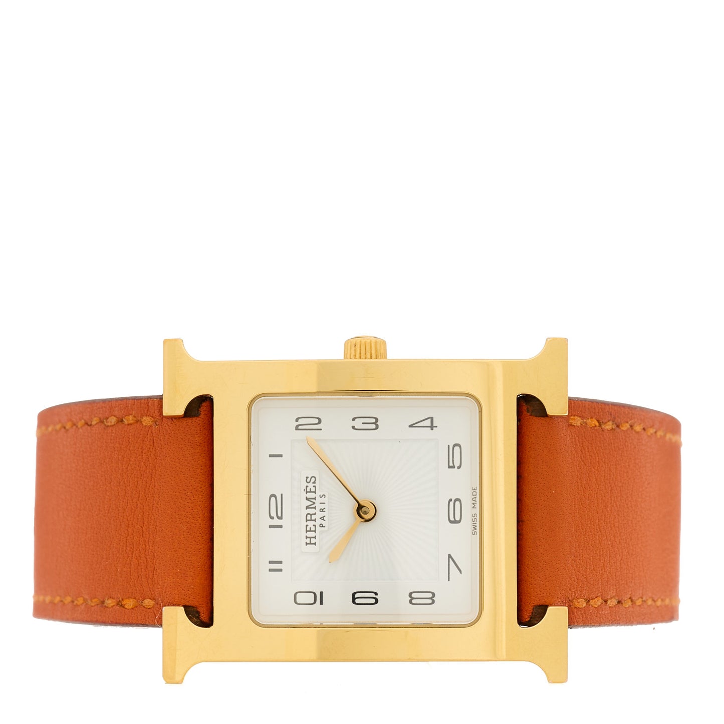 Stainless Steel Swift 26mm Heure H Hour Quartz Watch Orange