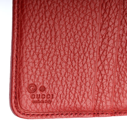 Gucci Monogram Dollar Calfskin Zip Around French Flap Wallet Beige Ebony Rosso 6 of 7