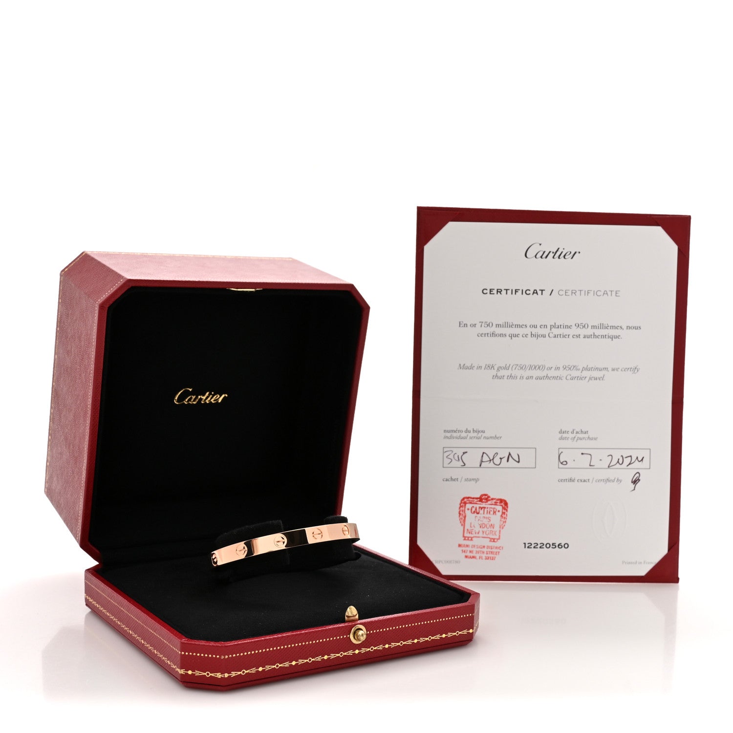 Cartier 18K Pink Gold LOVE Bracelet 17 9 of 9