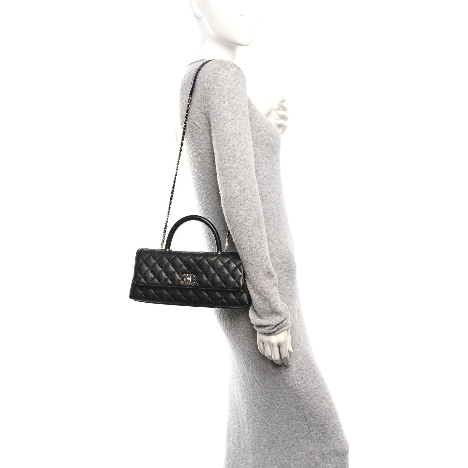 Chanel Caviar Quilted Maxi East West Coco Handle Flap Black 2 of 10