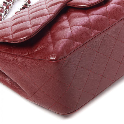 Chanel Caviar Quilted Jumbo Double Flap Dark Red 6 of 10