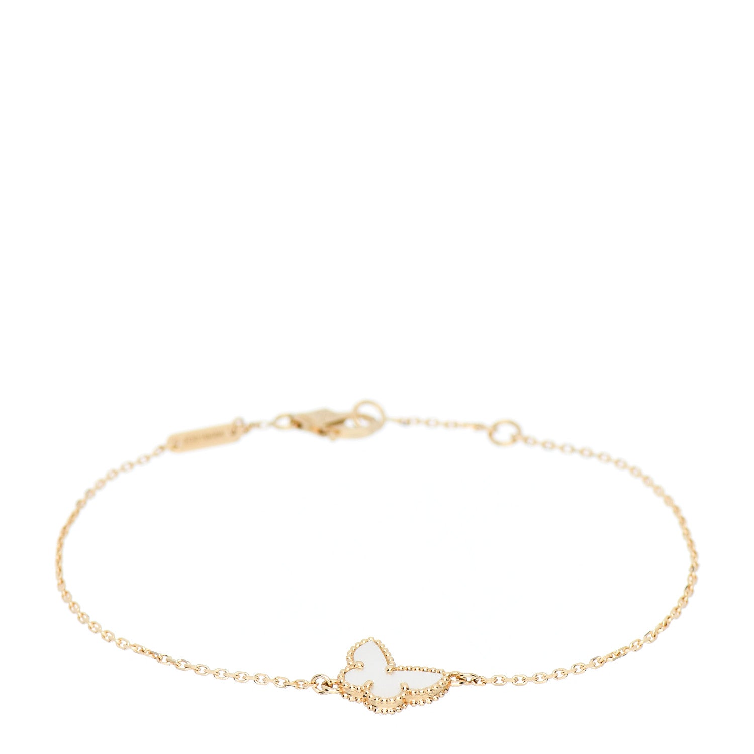 Van Cleef & Arpels 18K Yellow Gold Mother of Pearl Sweet Alhambra Butterfly Bracelet 1 of 4