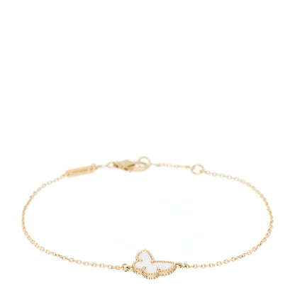 Van Cleef & Arpels 18K Yellow Gold Mother of Pearl Sweet Alhambra Butterfly Bracelet 1 of 4