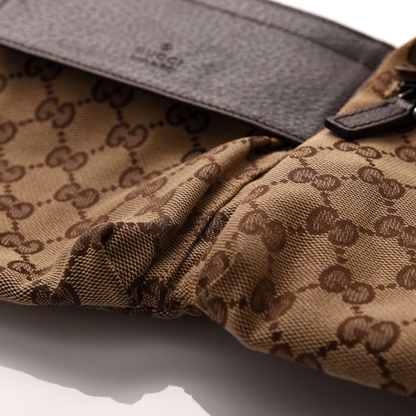 GG Monogram Double Pocket Belt Bag Dark Brown