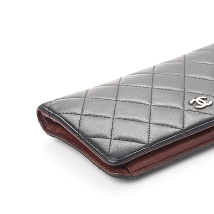 Chanel Lambskin Quilted Yen Wallet Black 9 of 12