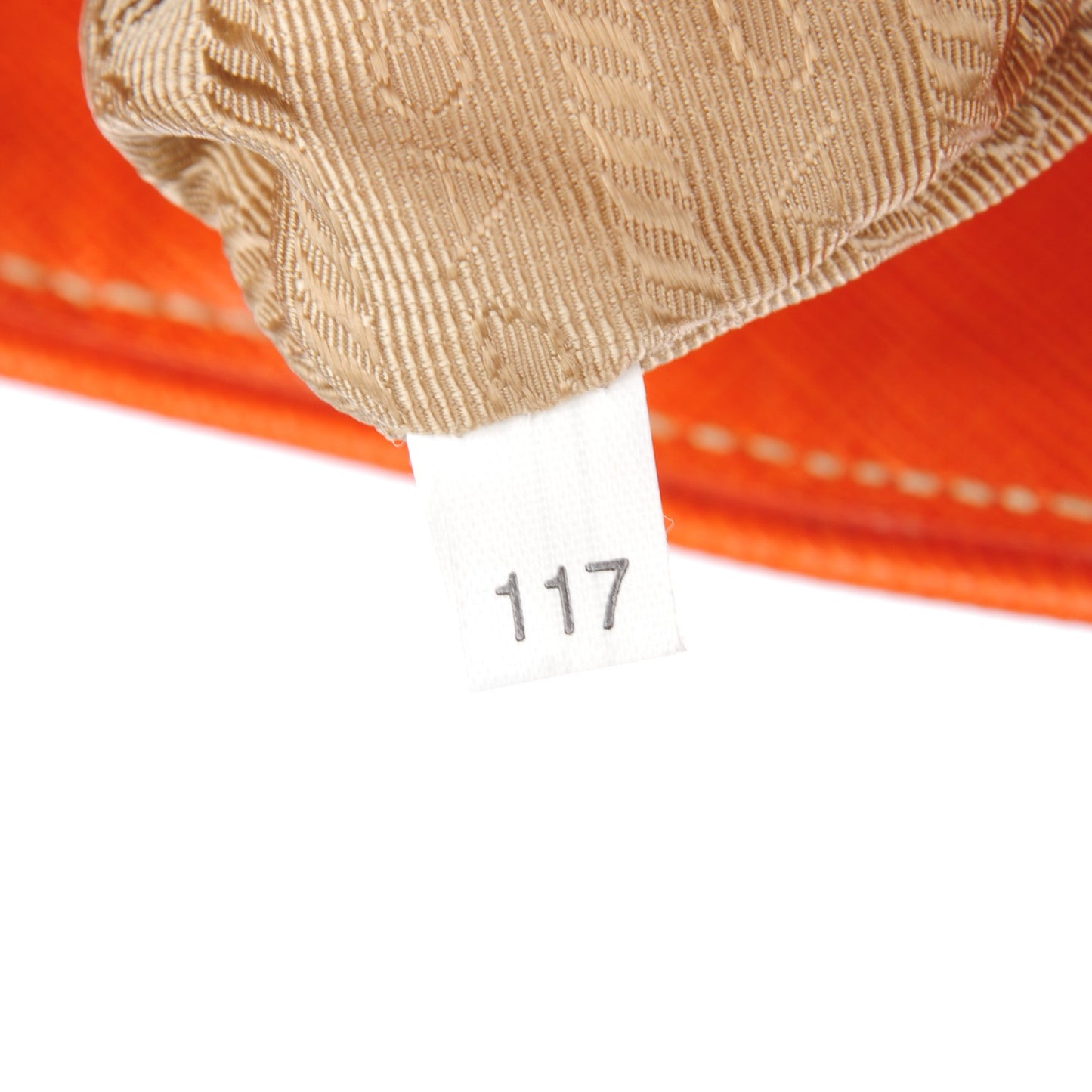Saffiano Perforated Medium Striped Tote Papaya Caramel