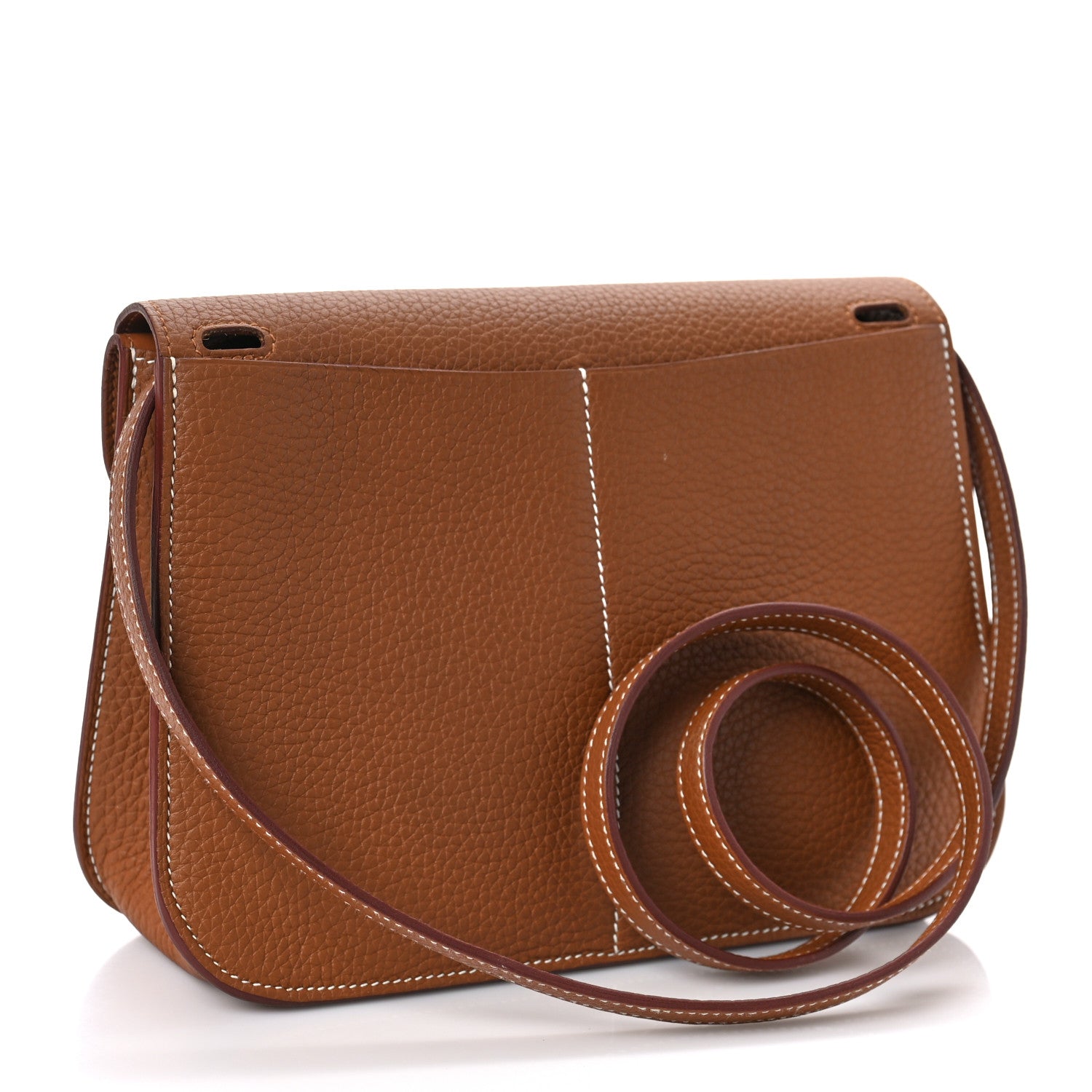 Hermes Taurillon Clemence Halzan 25 Gold 3 of 9