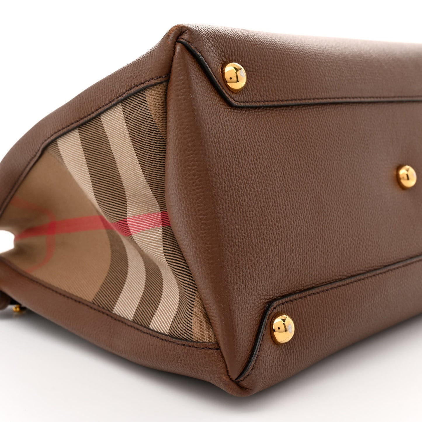 Grainy Calfskin House Check Medium Banner Tote Tan