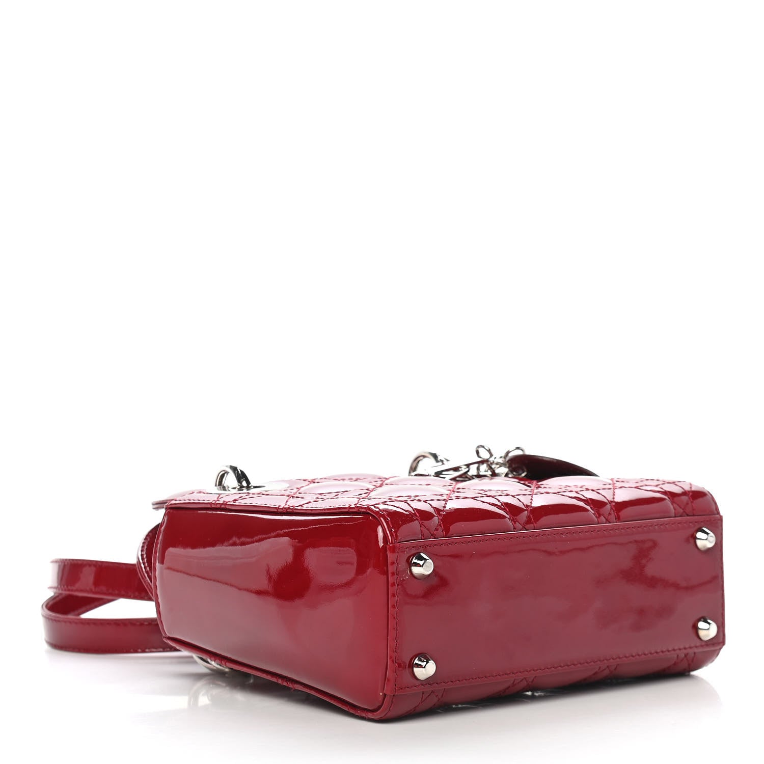 Christian Dior Patent Cannage Mini Lady Dior Red 3 of 7