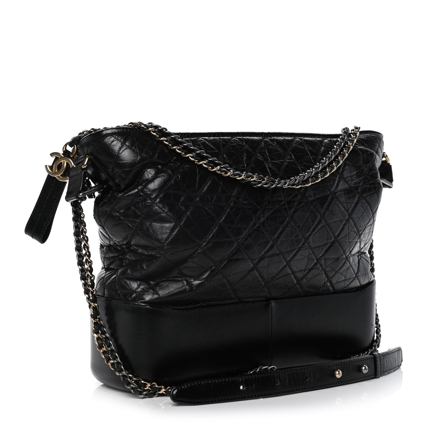 Chanel Aged Calfskin Quilted Large Gabrielle Hobo Black 3 of 13