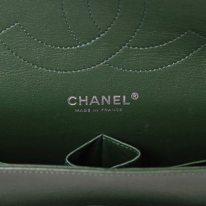 Chanel Patent Calfskin Quilted Jumbo Double Flap Green 7 of 15