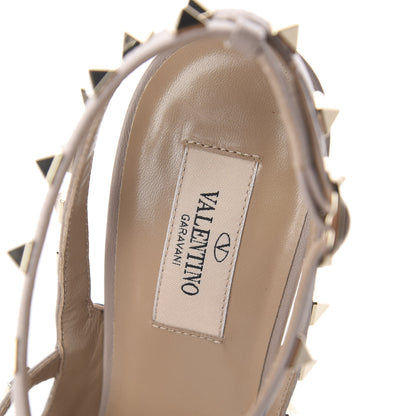 Valentino Garavani Patent Nappa Rockstud Ankle Strap 100mm Pumps 41 Black Poudre 5 of 7