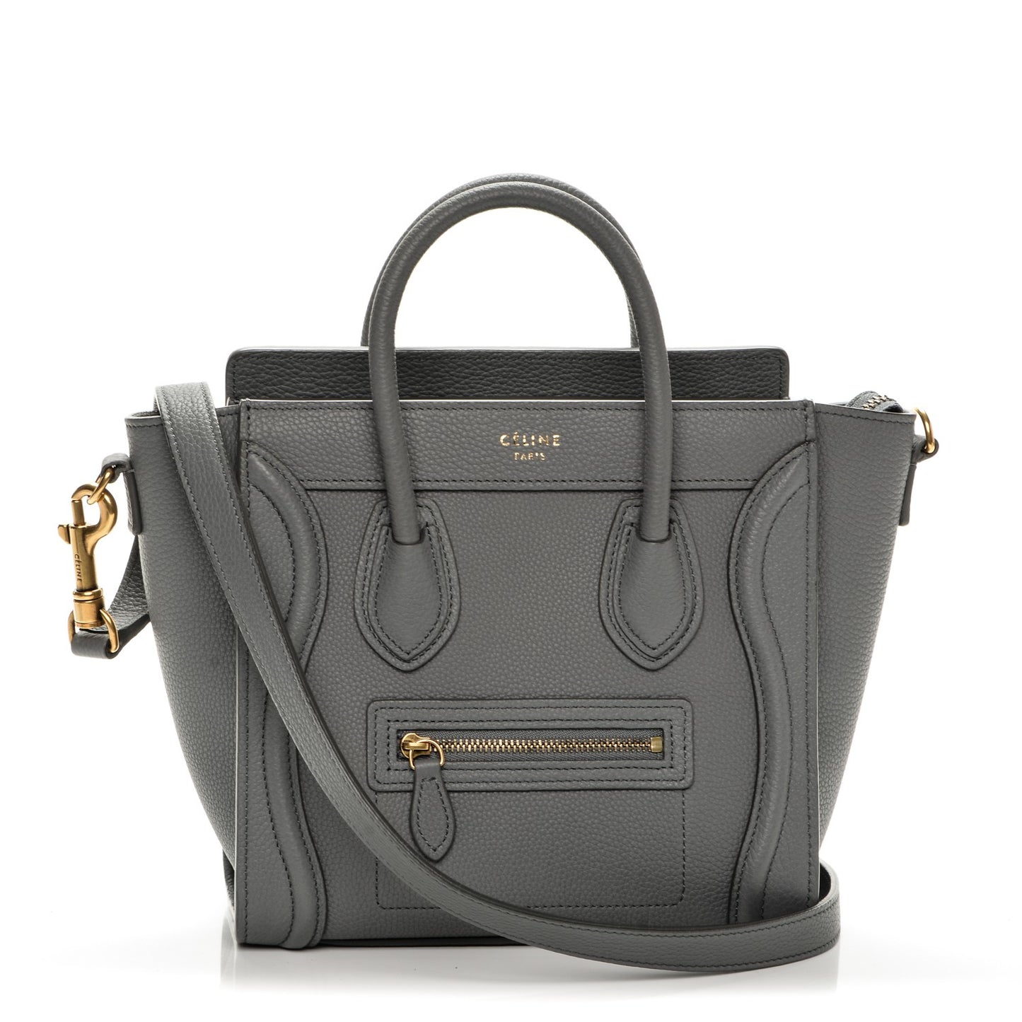 Baby Grained Calfskin Nano Luggage Kohl
