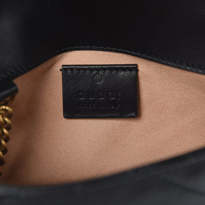 Gucci Calfskin Matelasse Super Mini GG Marmont Shoulder Bag Black 6 of 10
