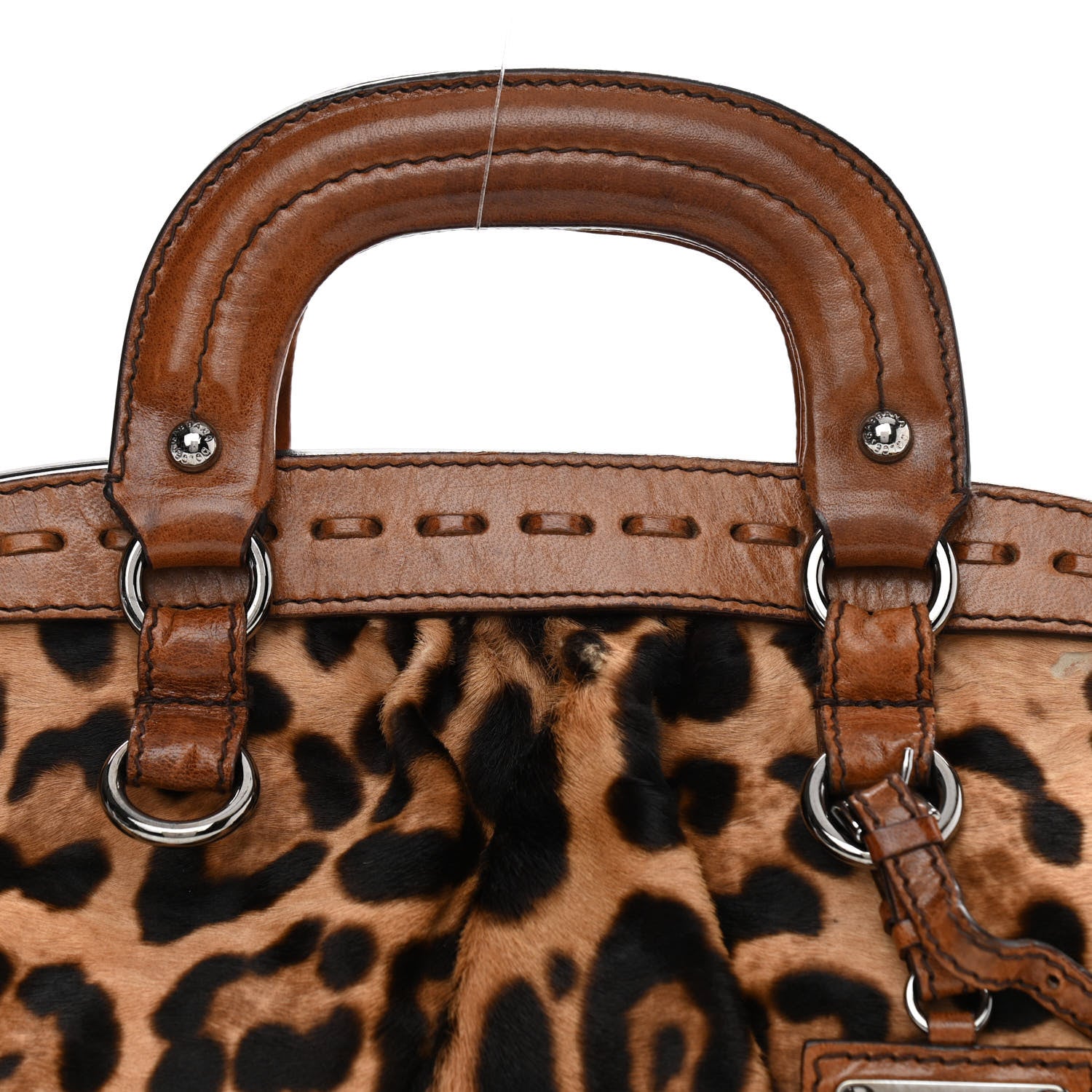 Dolce & Gabbana Calf Hair Leopard Print Miss Romantique Satchel Tan 8 of 13