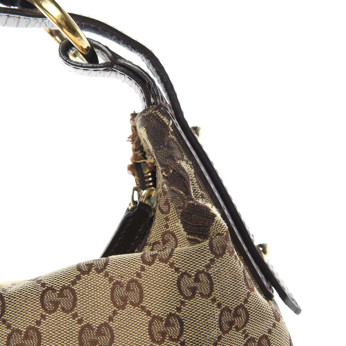 Monogram Medium Horsebit Chain Hobo Dark Brown