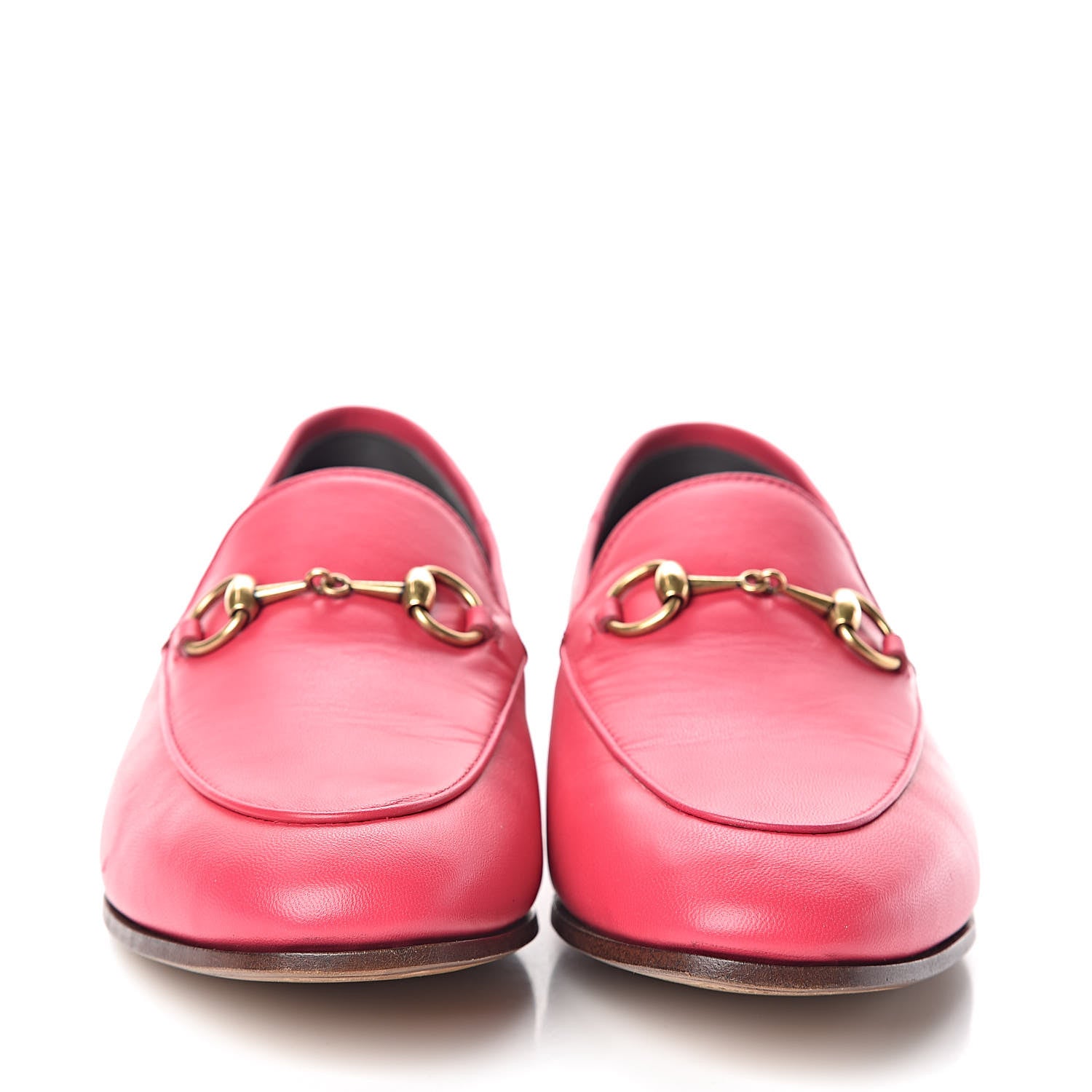 Gucci Lambskin Womens Brixton Horsebit Loafers 37 Hot Pink 2 of 9