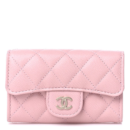 Chanel Caviar Quilted Flap Card Holder Wallet Light Pink 1 of 9