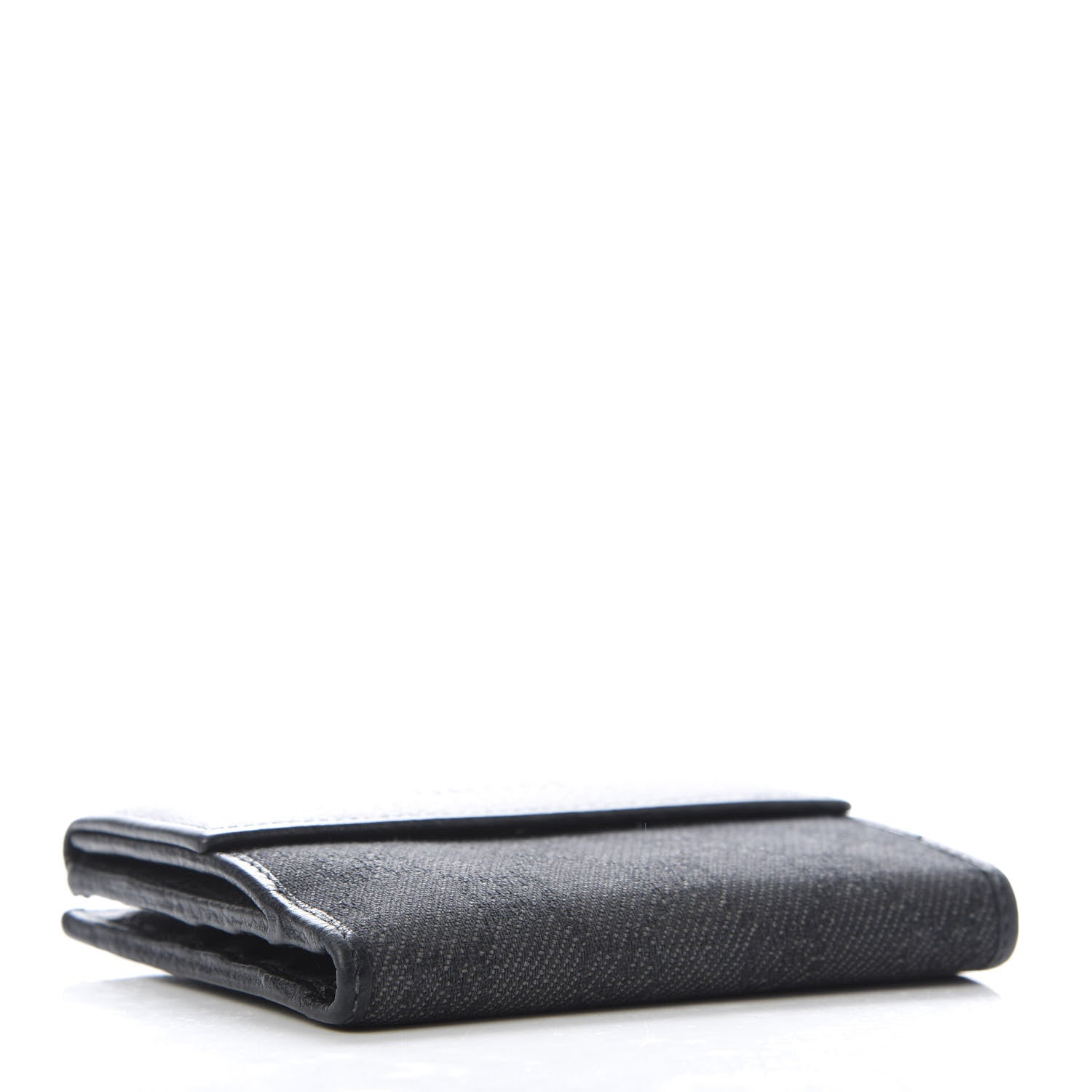 Gucci Calfskin Denim Monogram French Flap Wallet 3 of 8
