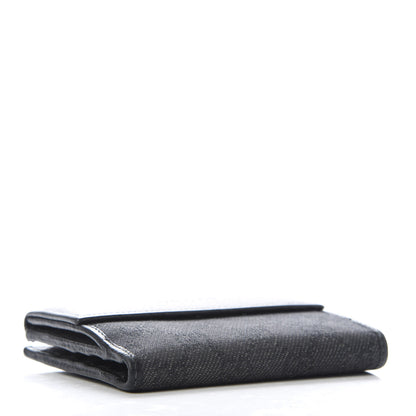 Gucci Calfskin Denim Monogram French Flap Wallet 3 of 8