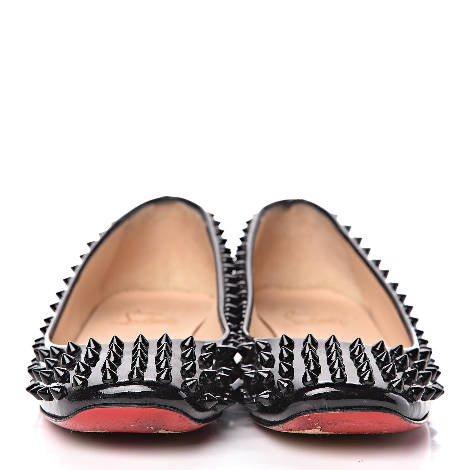 Christian Louboutin Patent Gozul Spikes Flats 37 Black 2 of 19