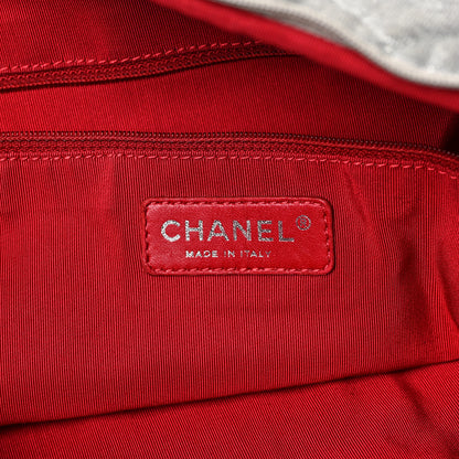 Chanel Jersey Quilted LA Cabas Bag Silver 6 of 9