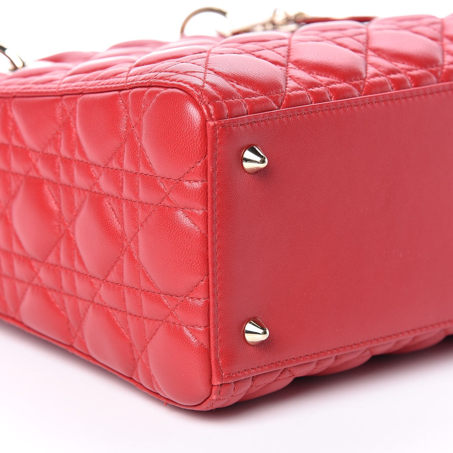 Lambskin Cannage Medium Lady Dior Red