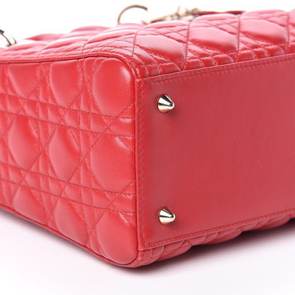 Christian Dior Lambskin Cannage Medium Lady Dior Red 6 of 9