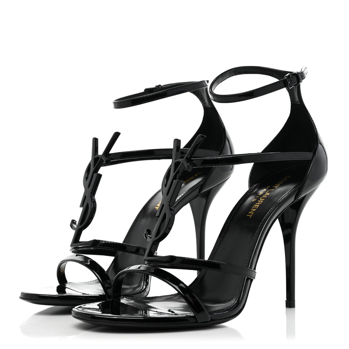 Patent Cassandra 100 Ankle Strap Sandals 38.5 Black
