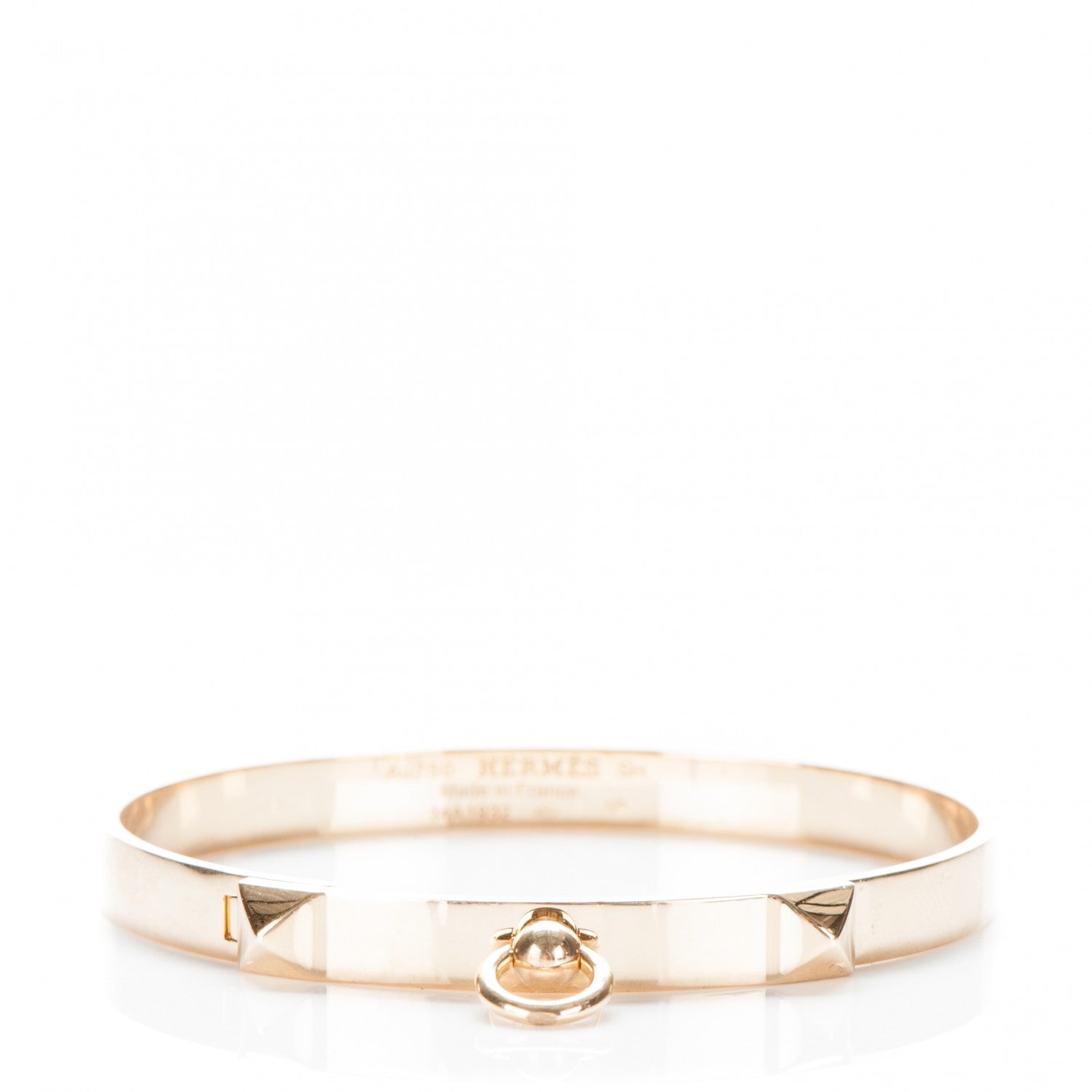 Hermes 18K Yellow Gold PM Collier De Chien Bracelet SH 1 of 5