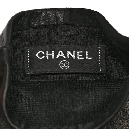Chanel Suede Lambskin Gloves 8.5 Black 3 of 4