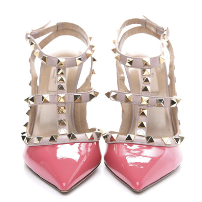 Valentino Garavani Patent Rockstud Ankle Strap 100mm Pumps 37 Deep Rose Poudre 2 of 8