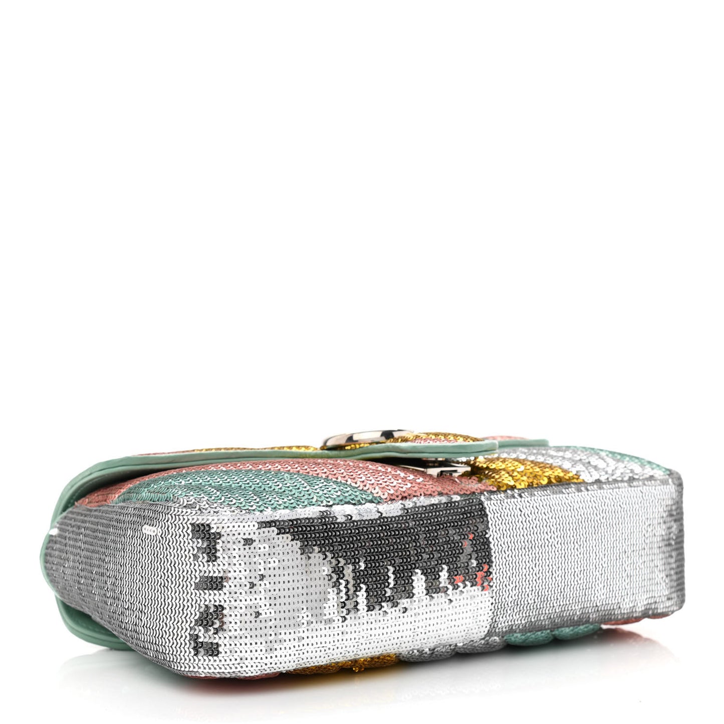 Sequin Satin Calfskin Matelasse Diagonal Small GG Marmont Shoulder Bag Grigio Argento Verde Chiaro Rosa Giallo Light Water Green