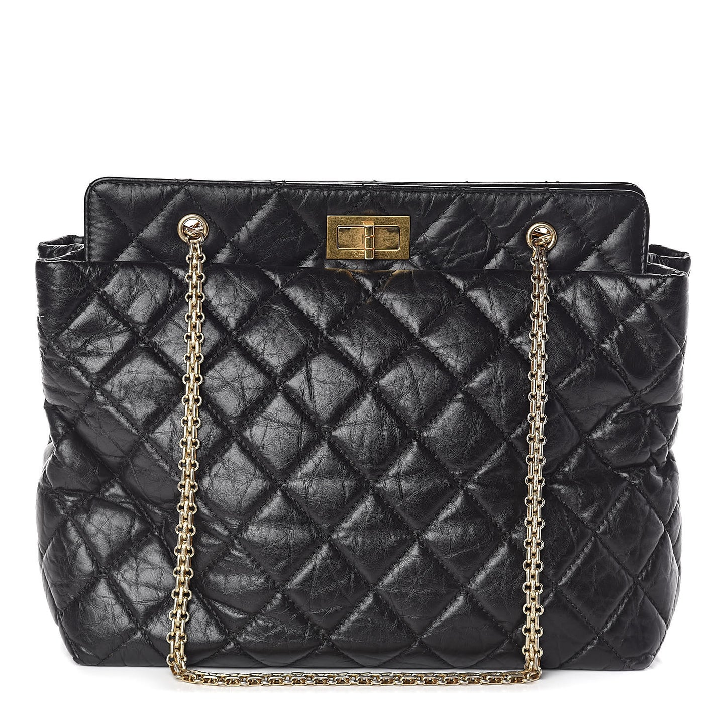 Aged Calfskin Reissue 2.55 Tote Black