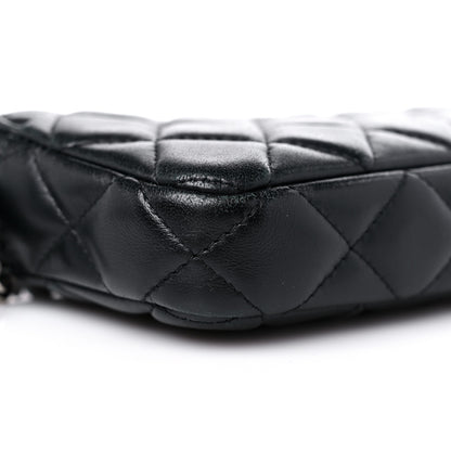 Chanel Lambskin Quilted Small Clutch With Chain Black 11 of 14