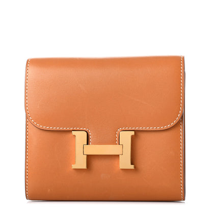 Hermes Tadelakt Constance Short Wallet Gold 1 of 7