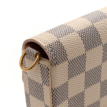 Louis Vuitton Damier Azur Pochette Felicie Chain Wallet Rose Ballerine 11 of 11