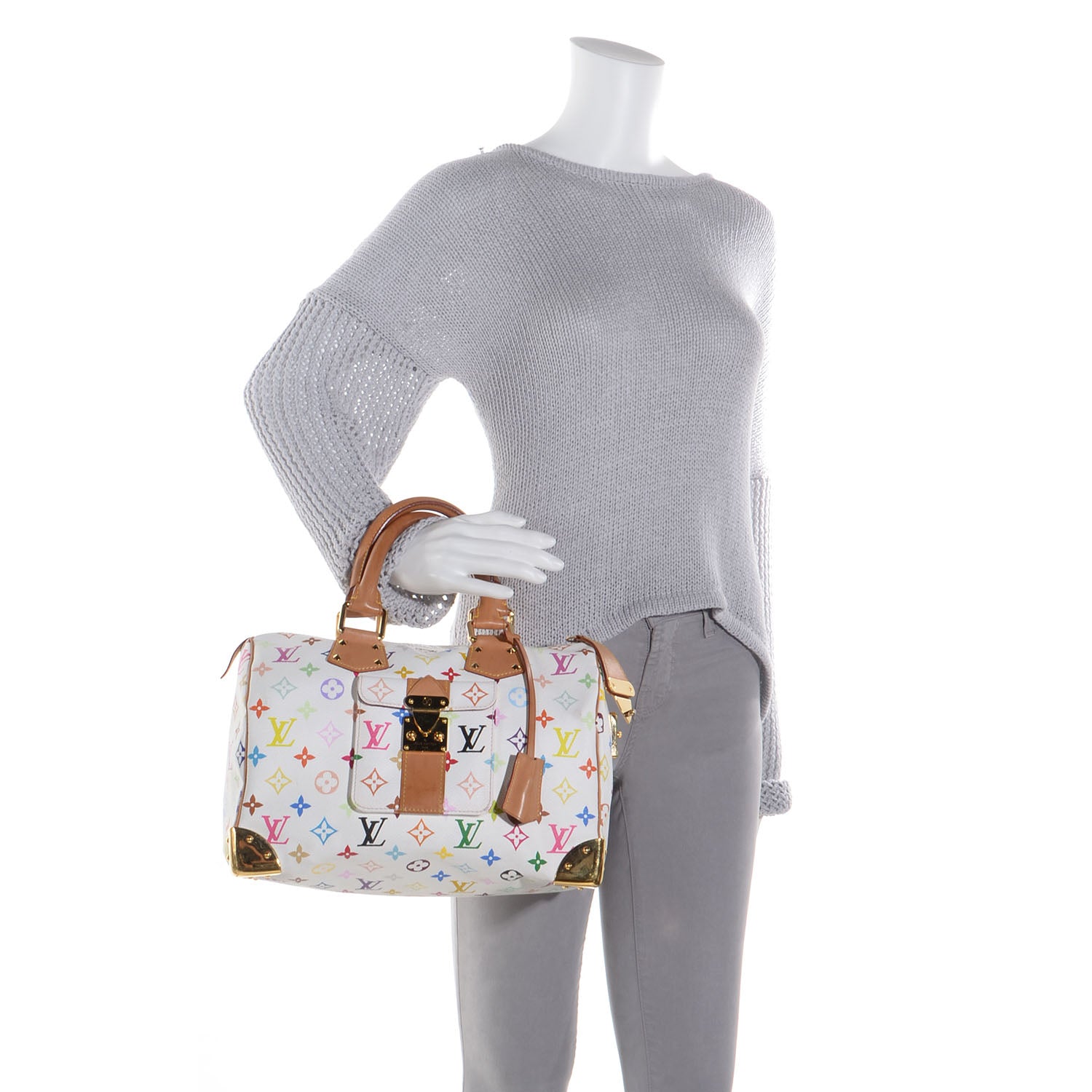 Louis Vuitton Monogram Multicolor Speedy 30 White 2 of 7