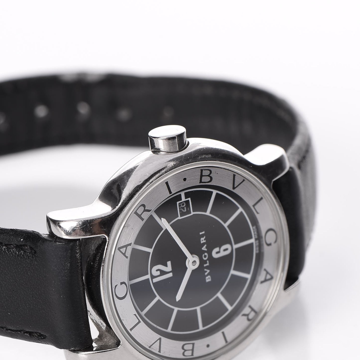 Stainless Steel Calfskin 29mm Solotempo Quartz Watch Black
