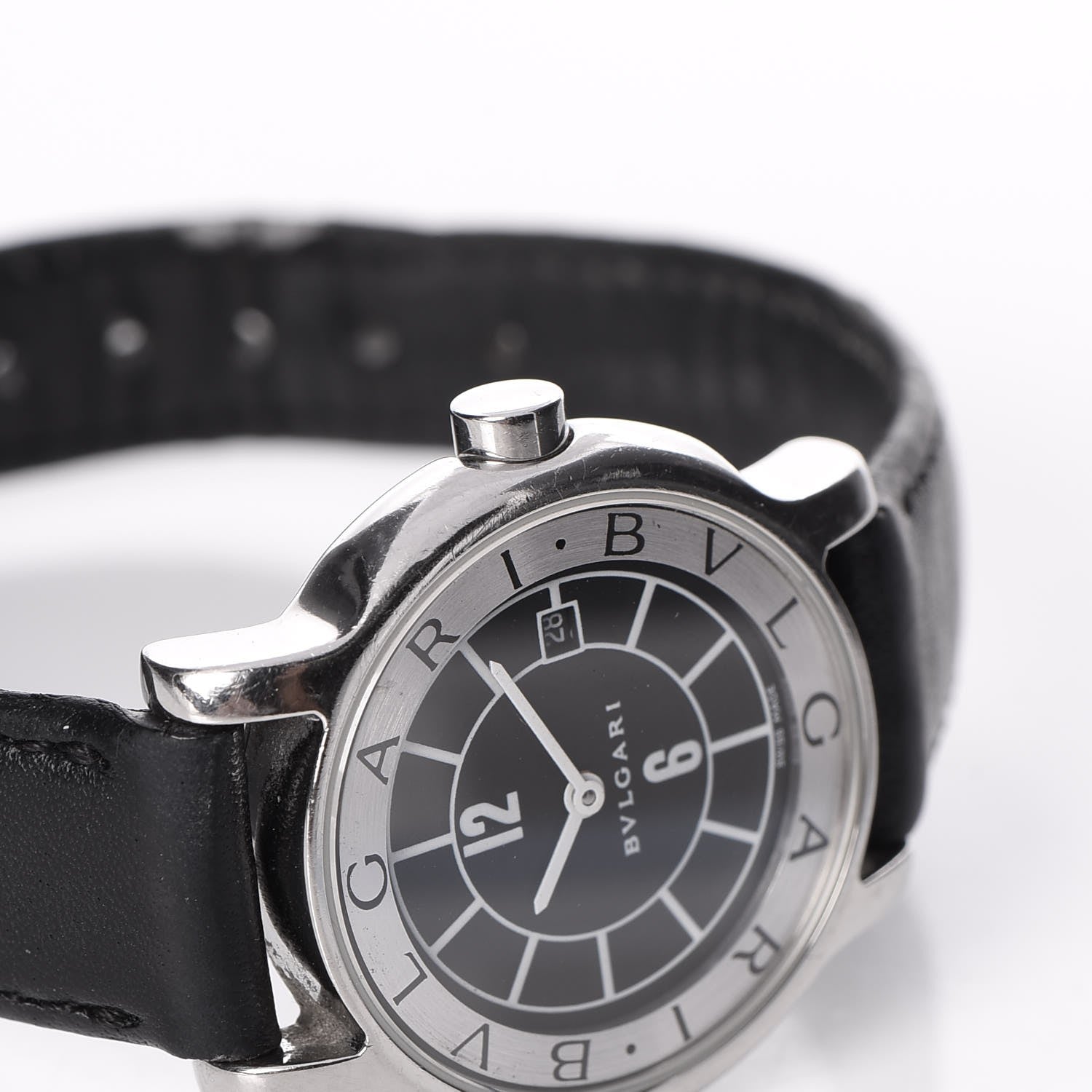 Bulgari Stainless Steel Calfskin 29mm Solotempo Quartz Watch Black 4 of 9
